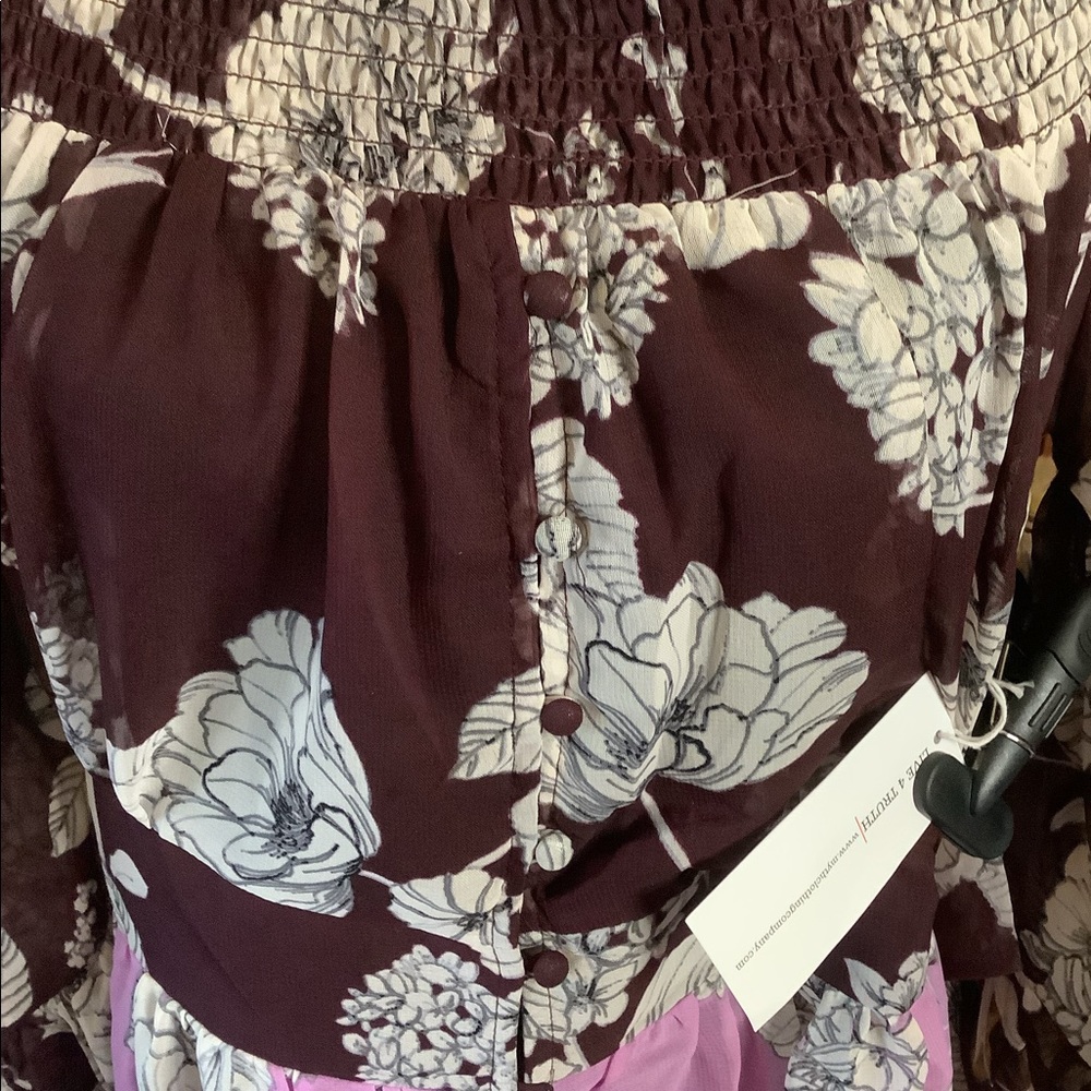 LOWEST🌺 NWT live for truth 1X BOHO FLORAL HIGH LOW TUNIC TOP - Picture 11 of 11